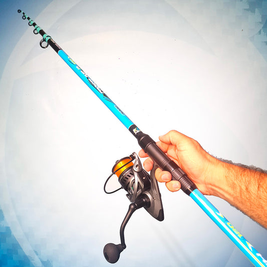 Combo Beach Ledgering Coastline+ Mulinello Kolpo Aria 7000 con Filo Orange