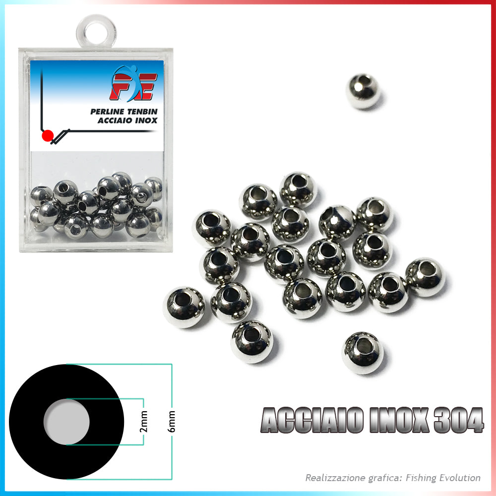 Tenbin Stainless Steel Beads Diam.6 Hole 2