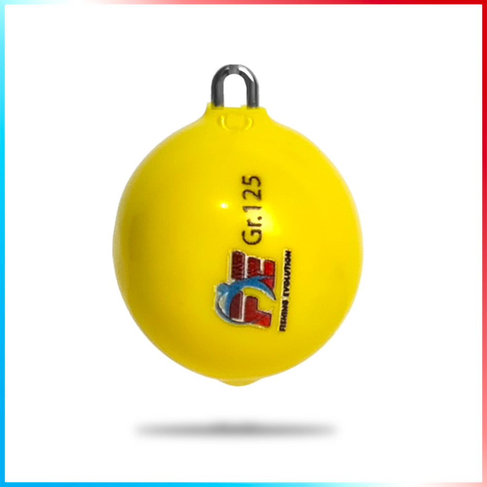 Piombo Sfera con Anello Inox Plastificato Giallo