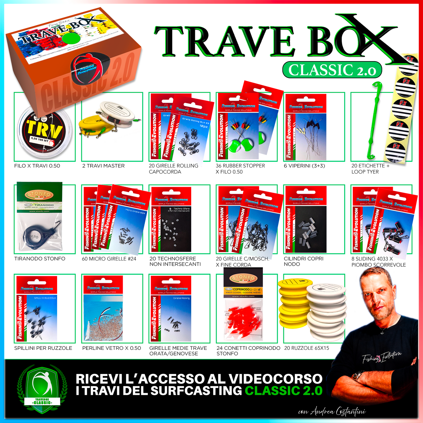 Travebox Classic 2.0 – Il Cofanetto Definitivo per Costruire i tuoi Travi da Surfcasting con Snodi Riposizionabili (+ Videocorso Incluso del Valore di 59€)
