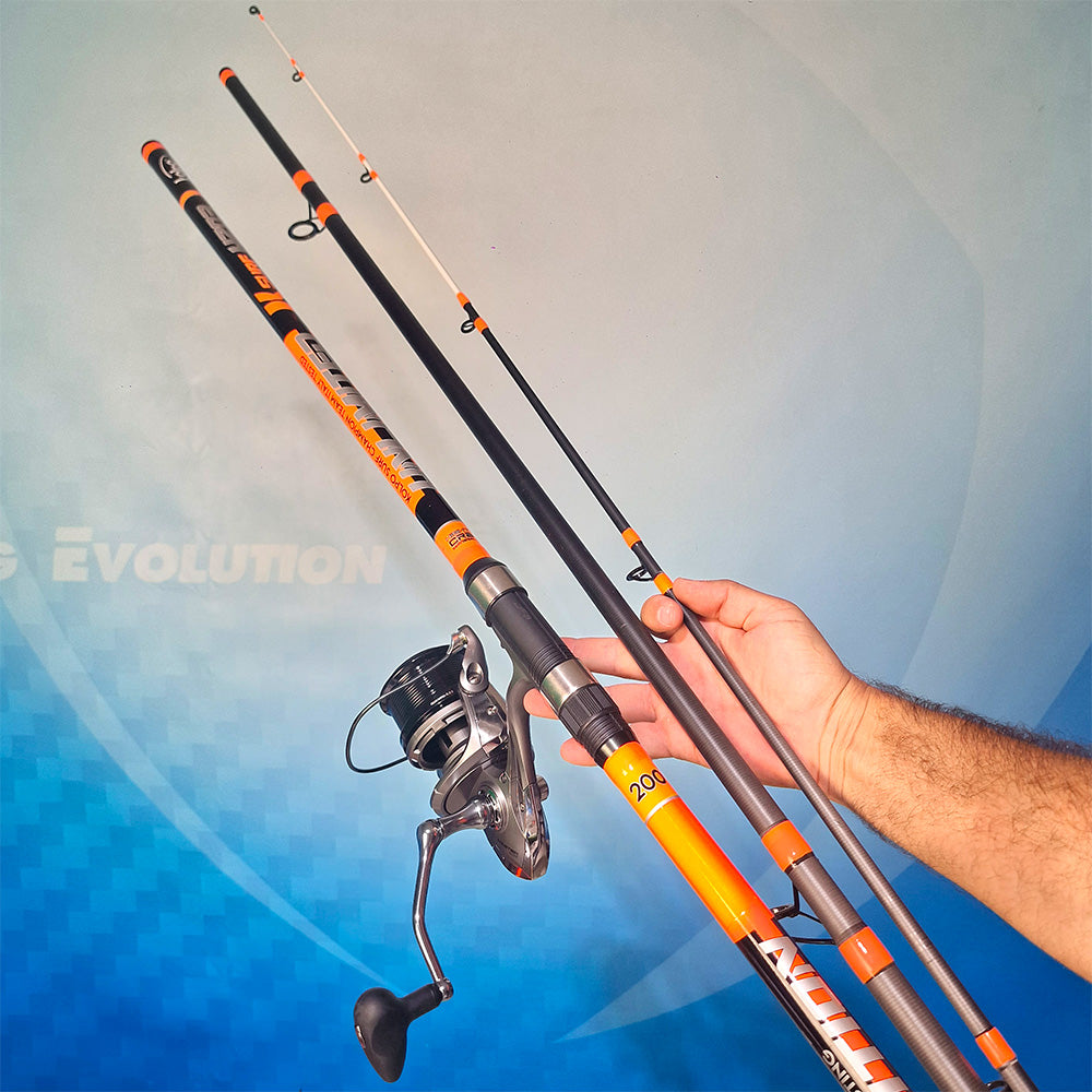Combo Surfcasting Canna Kolpo Unlimited 3 sez. + Mulinello Alcedo Master Surf 8000