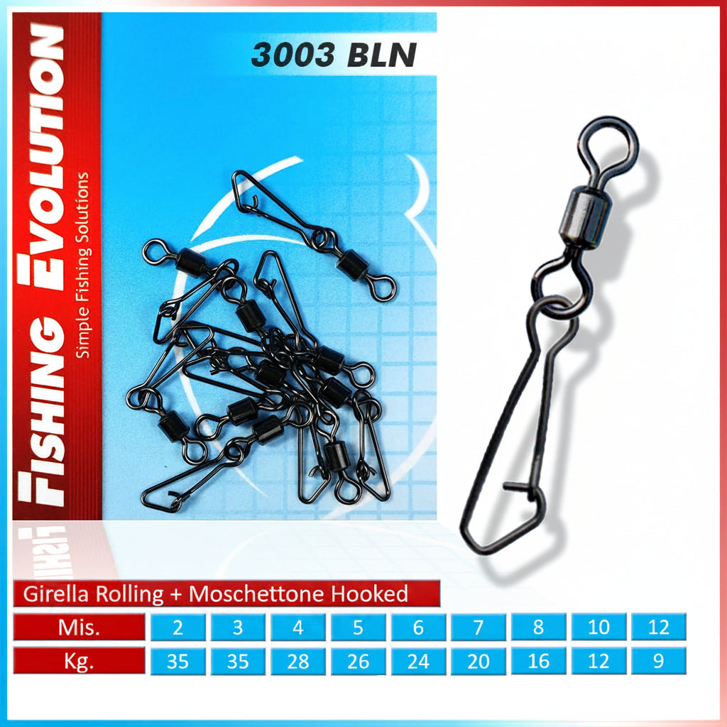 Girella Rolling Black Nickel con Moschettone Scomponibile YM-3003 – Confezione Convenienza 20 pz