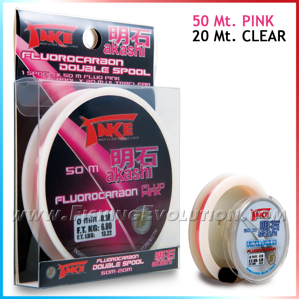 Fluorocarbon Pink 50 m + Clear 20 m