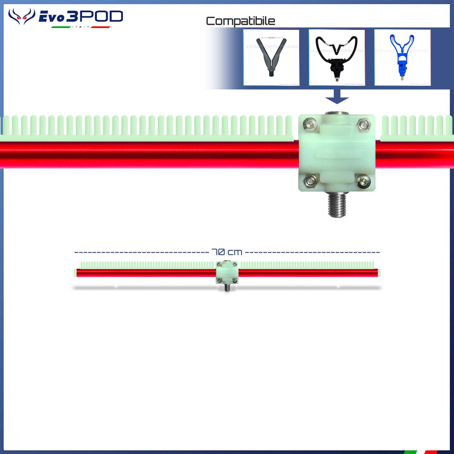 Barra Stendi Travi a Vite da paletto 70 cm