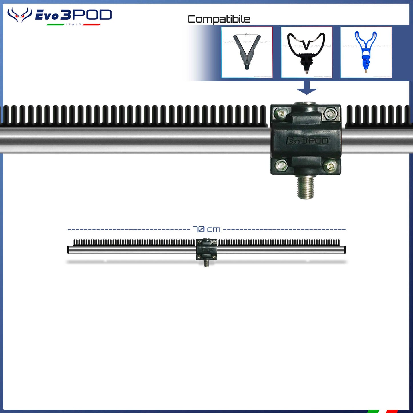 Barra Stendi Travi a Vite da paletto 70 cm