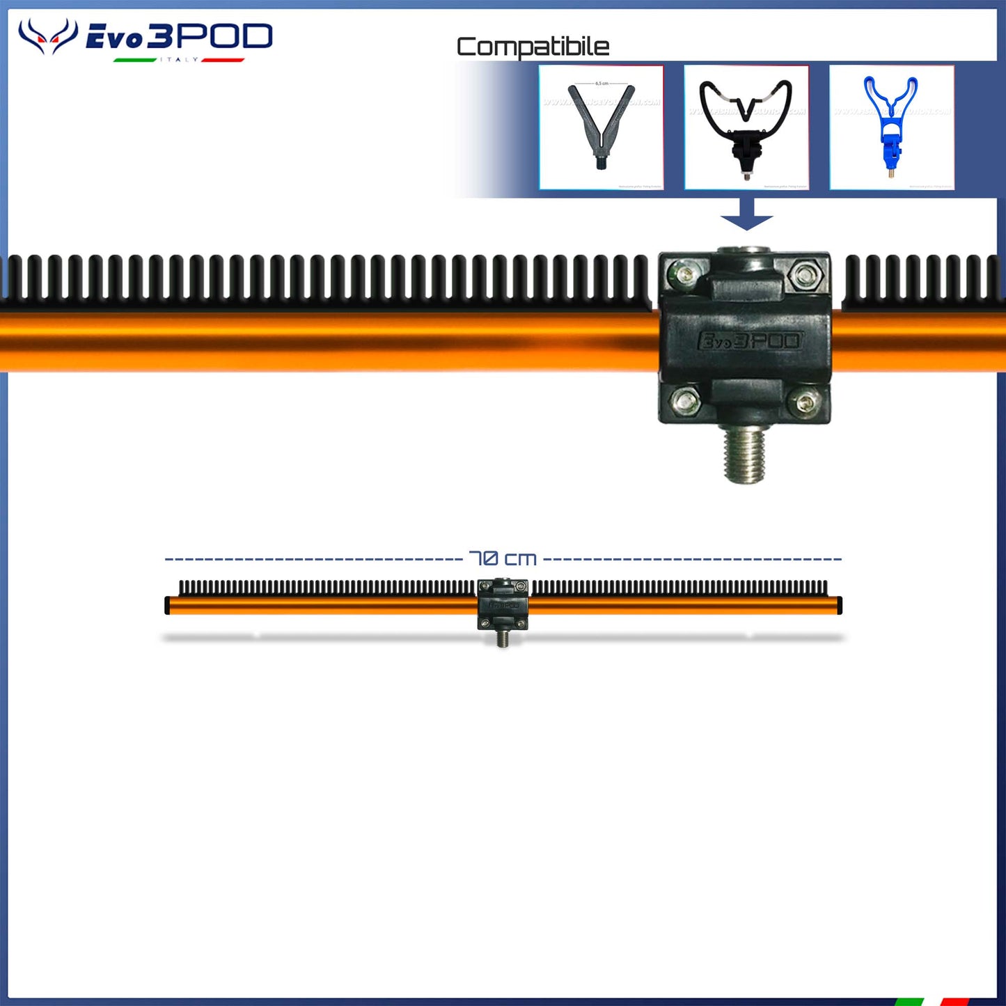 Barra Stendi Travi a Vite da paletto 70 cm