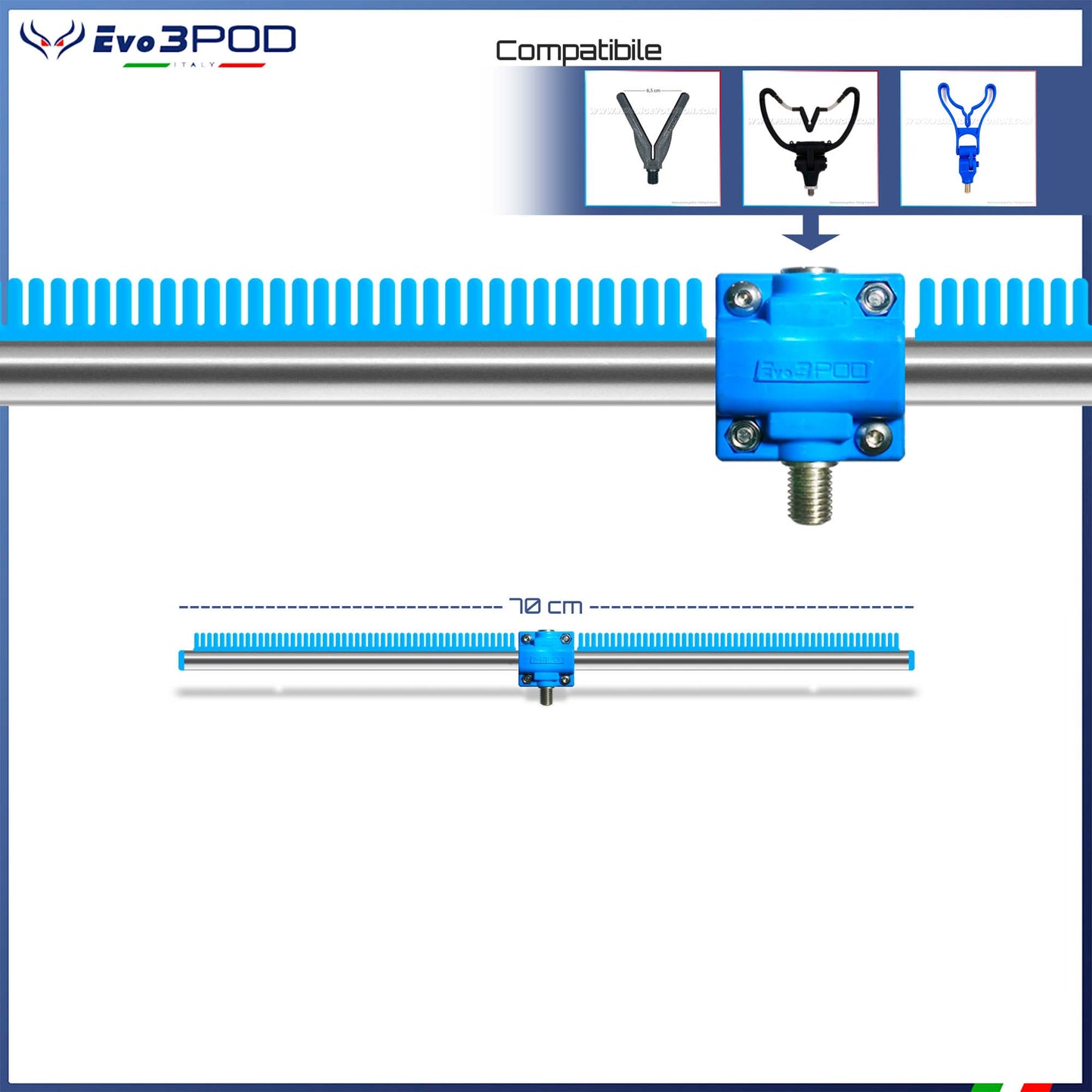 Barra Stendi Travi a Vite da paletto 70 cm
