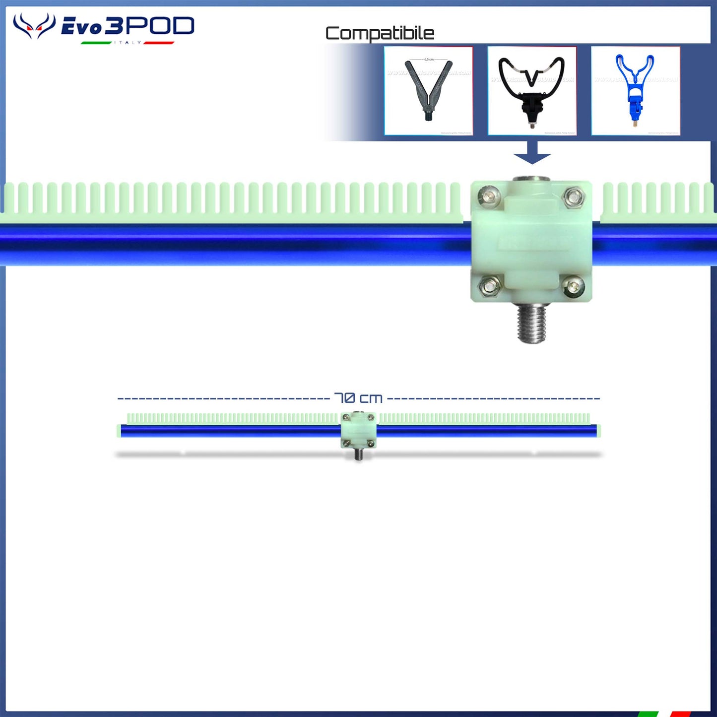Barra Stendi Travi a Vite da paletto 70 cm