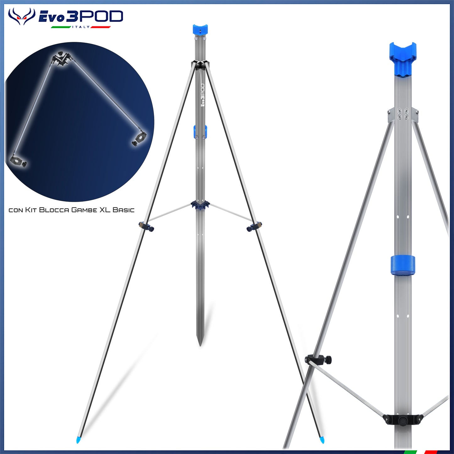 Picchetto Hybrid 150/180 cm + Kit Blocca Gambe XL