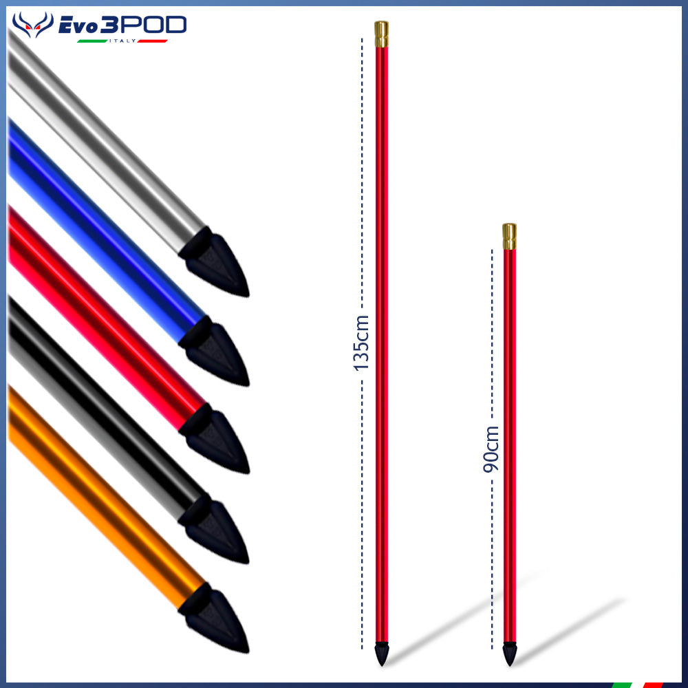 Paletto Tondo in Alluminio Punta + Boccola (90-135 cm)