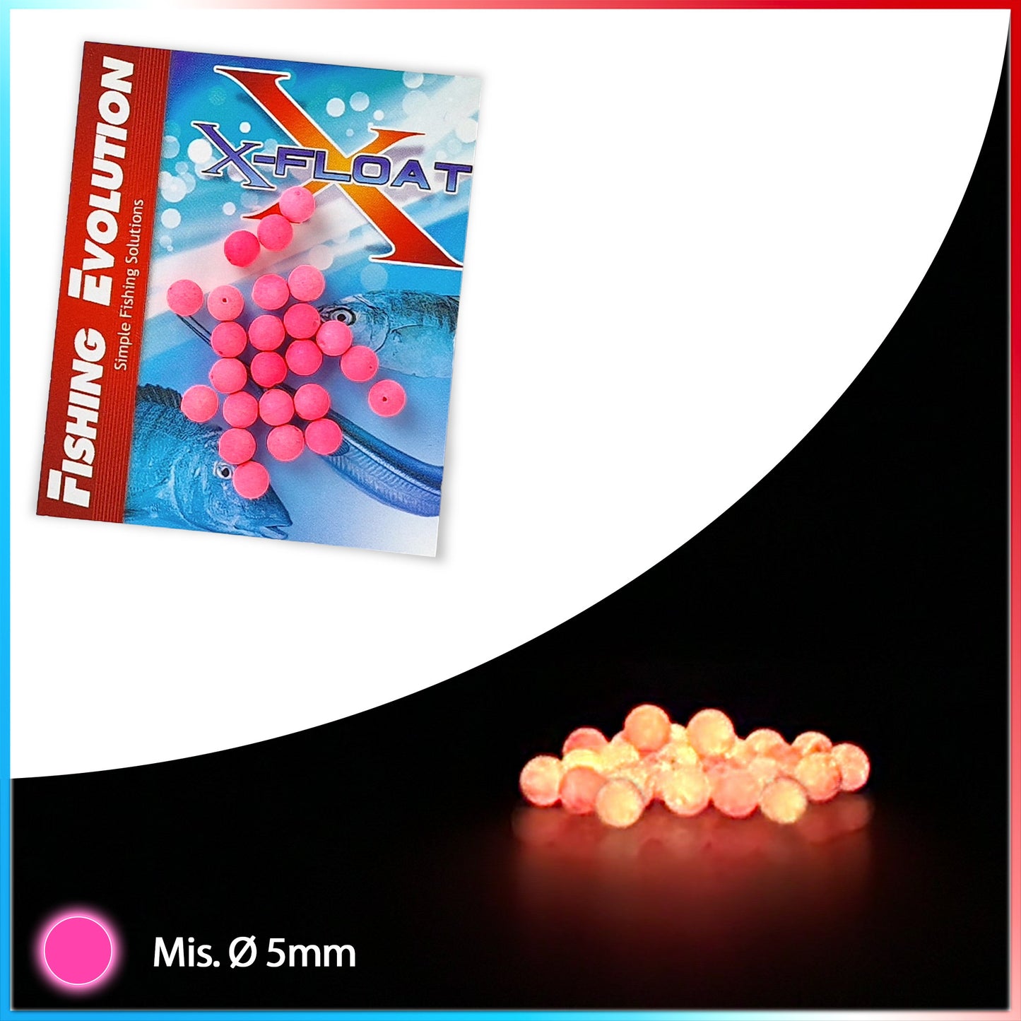 X-Float Micro Ball Phosphorescent Sliding 5 mm. 25pcs