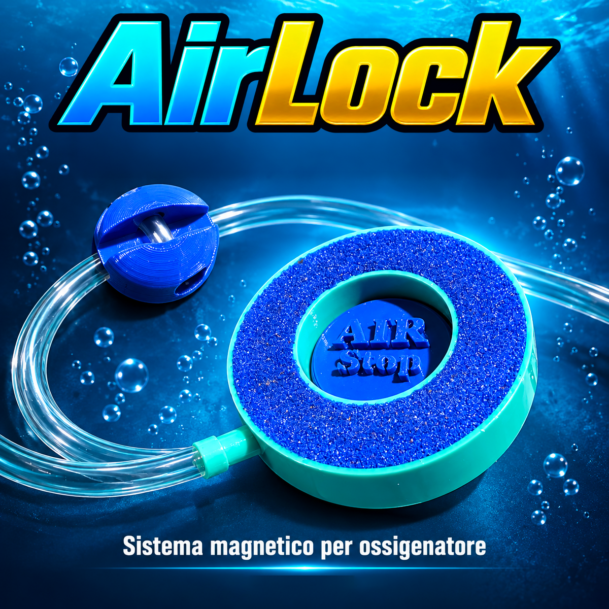 Air Lock - Diffusore magnetico con tubo per ossigenatore. Fine dei grovigli nel Secchio