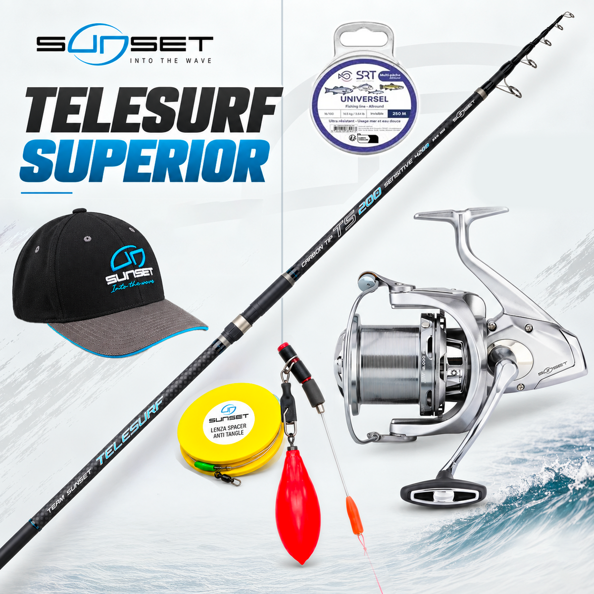 Sunset Tele Surf TS200 + UFO Surf SW – Combo Surfcasting Plus
