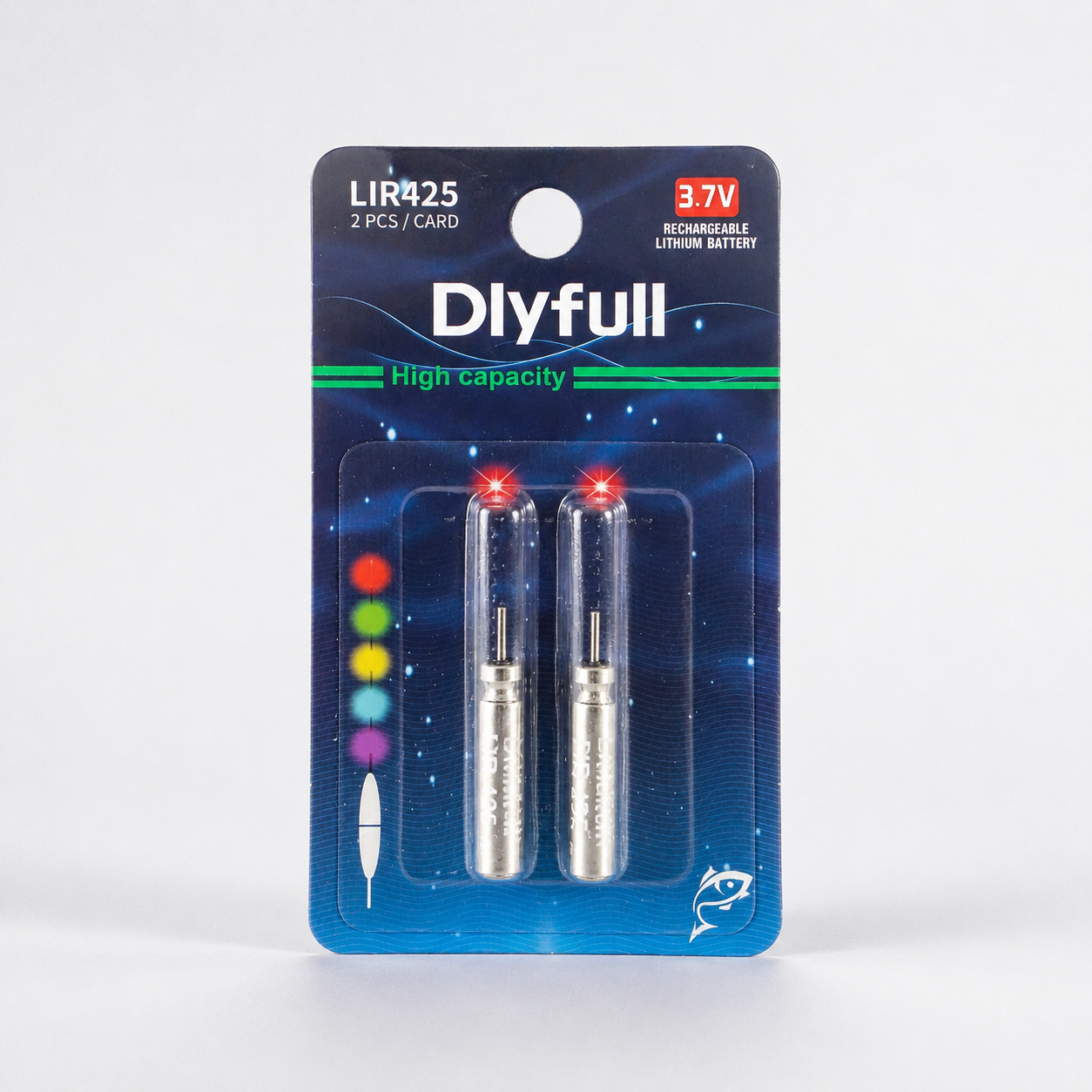 Batterie LIR425 Ricaricabili 3,7V – Blister da 2 per LED da Pesca e Avvisatori