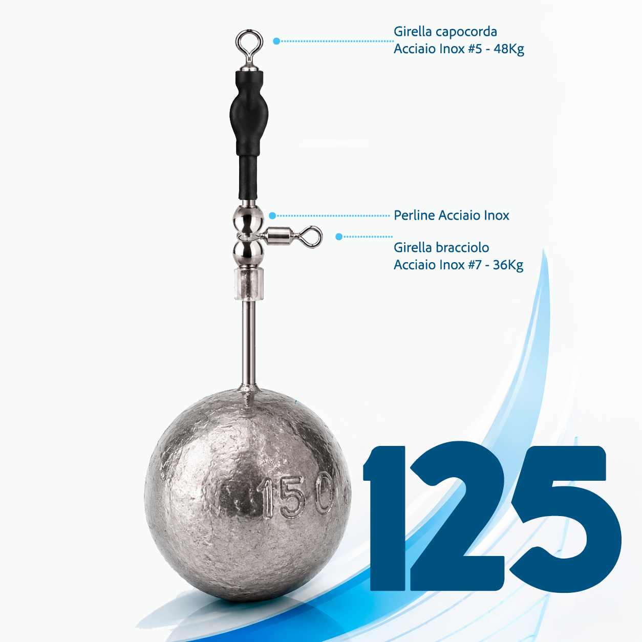Piombo Sfera con Mini Travetto Tutto Inox