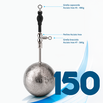 Piombo Sfera con Mini Travetto Tutto Inox