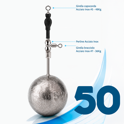 Piombo Sfera con Mini Travetto Tutto Inox
