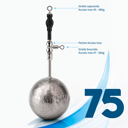 Piombo Sfera con Mini Travetto Tutto Inox