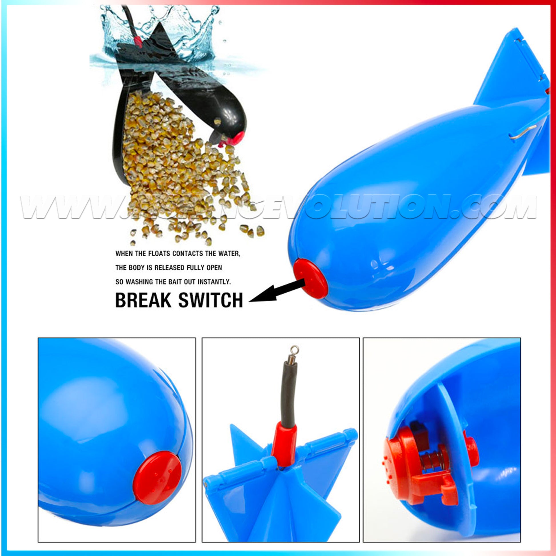 LIYJTK Lancia Esche Alimentatore per Carpe Bomba Grande Galleggiante Esca Porta Esche Alimentatore da Pesca Strumento di nidificazione (Blue LIYJTK Lancia Esche Alimentatore per Carpe Bomba Grande Galleggiante Esca Porta Esche Alimentatore da Pesca Strumento di nidificazione (Blue