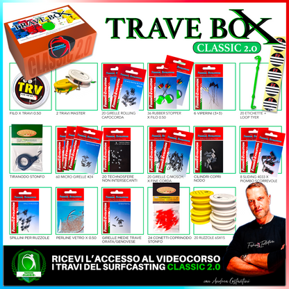 Travebox Classic 2.0 – Il Cofanetto Definitivo per Costruire i tuoi Travi da Surfcasting con Snodi Riposizionabili (+ Videocorso Incluso del Valore di 59€)