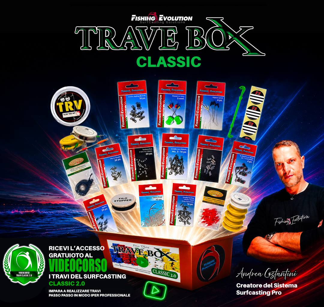 Travebox Classic 2.0 – Il Cofanetto Definitivo per Costruire i tuoi Travi da Surfcasting con Snodi Riposizionabili (+ Videocorso Incluso del Valore di 59€)