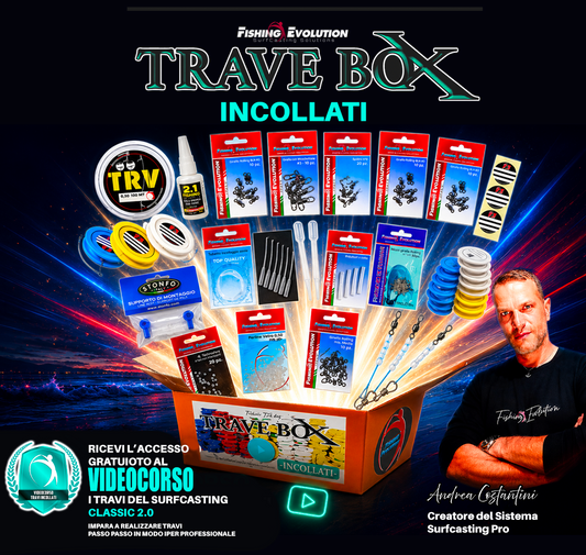 TraveBox Incollati – Il Cofanetto Definitivo per la Costruzione dei Travi Incollati da Surfcasting (+ Videocorso Masterclass Incluso)