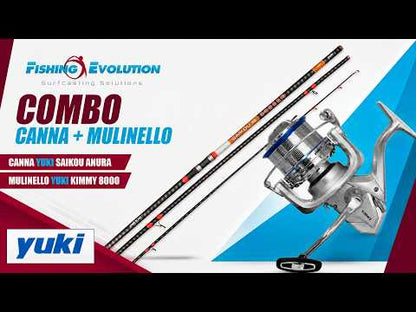 Combo Surfcasting Yuki Saikou Anura HP 4,20mt + Mulinello Kimmy 8000 con Filo