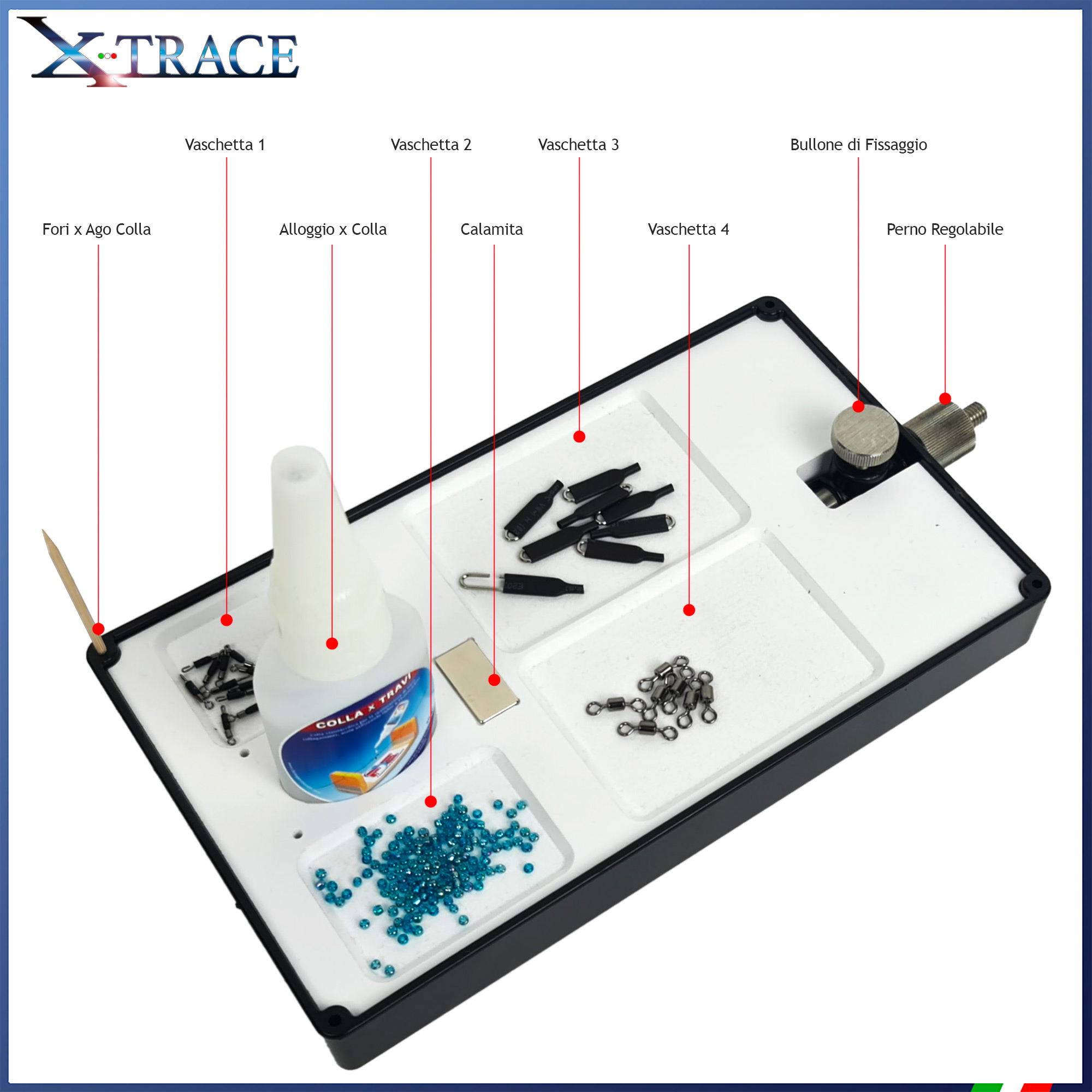 Piattino X-Trace porta componenti da Incollaggio