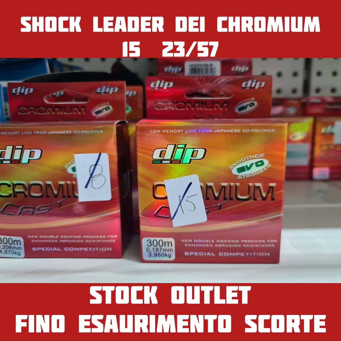 Chromium Cast Shock Leader Orange 15mt (6 pz)