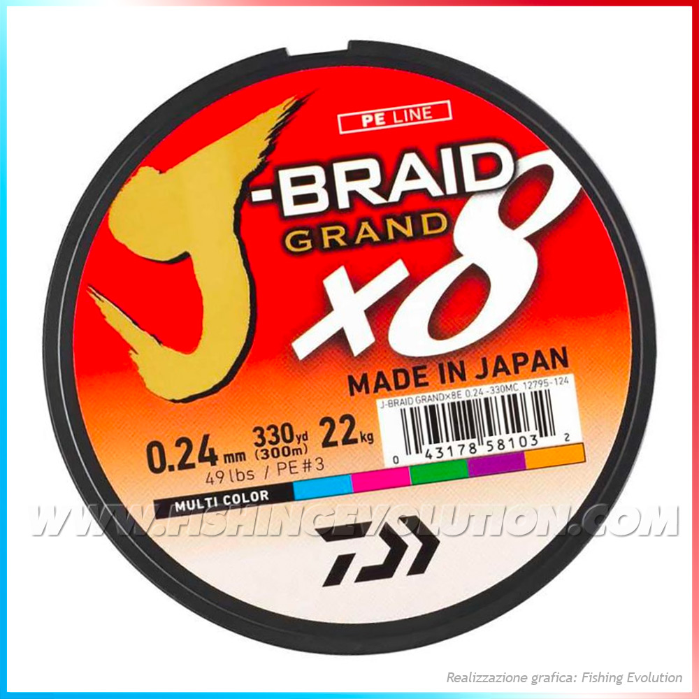 Import Daiwa - J-Braid Grand 8X Multicolor in Fili da pesca | Prezzo da