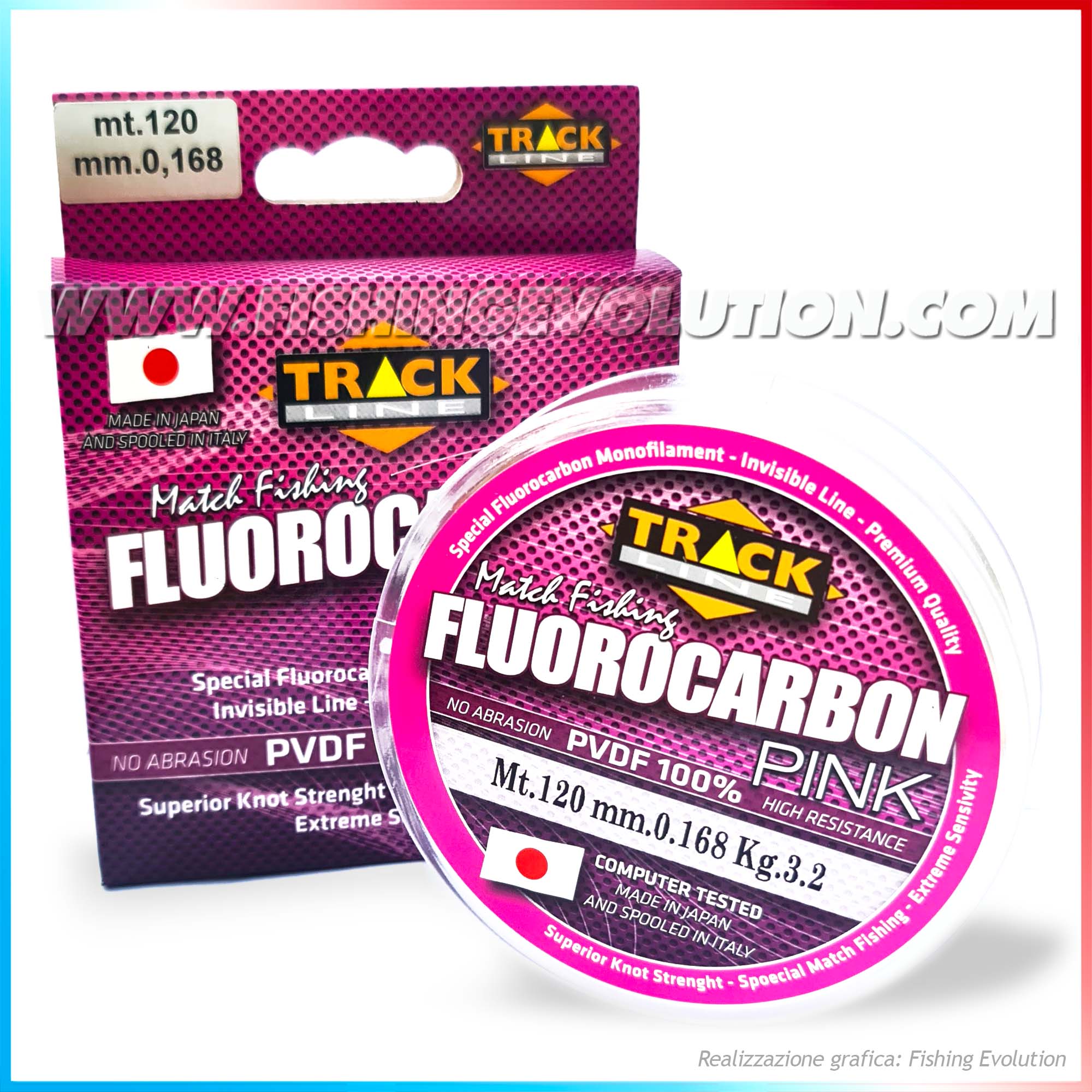 Track Line Fluorocarbon Pink 100% P.V.D.F. 120 mt. in Fili da